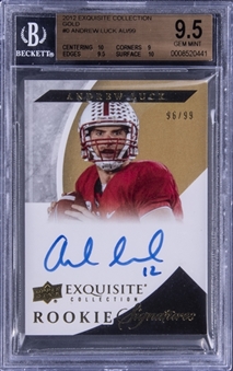 2012 Upper Deck “Exquisite Collection” Gold #0 Andrew Luck Signed Rookie Card (#96/99) - BGS GEM MINT 9.5/BGS 10